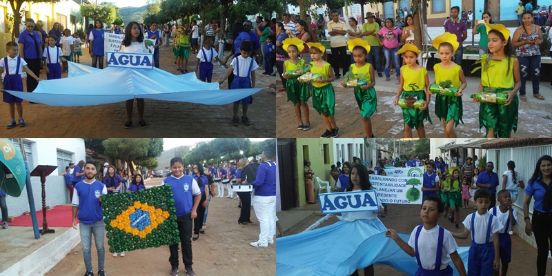 Semana da Pátria em São José de Princesa, em desfile escola apresenta projeto de Educação Sustentável 