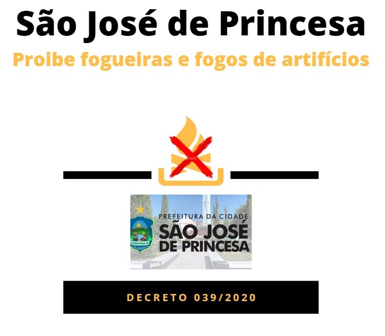 Município de São José de Princesa proíbe fogueiras e fogos de artifícios 