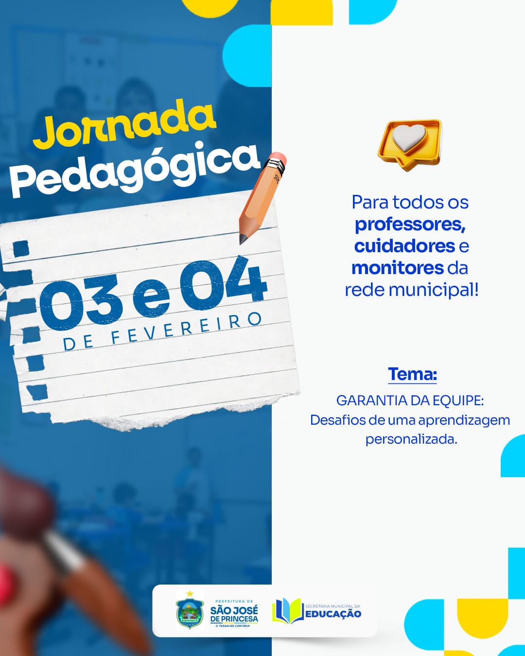 São José de Princesa realizará Jornada Pedagógica na próxima semana