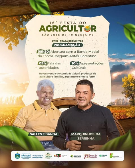 São José de Princesa realiza no próximo domingo a 16ª Festa do Agricultor