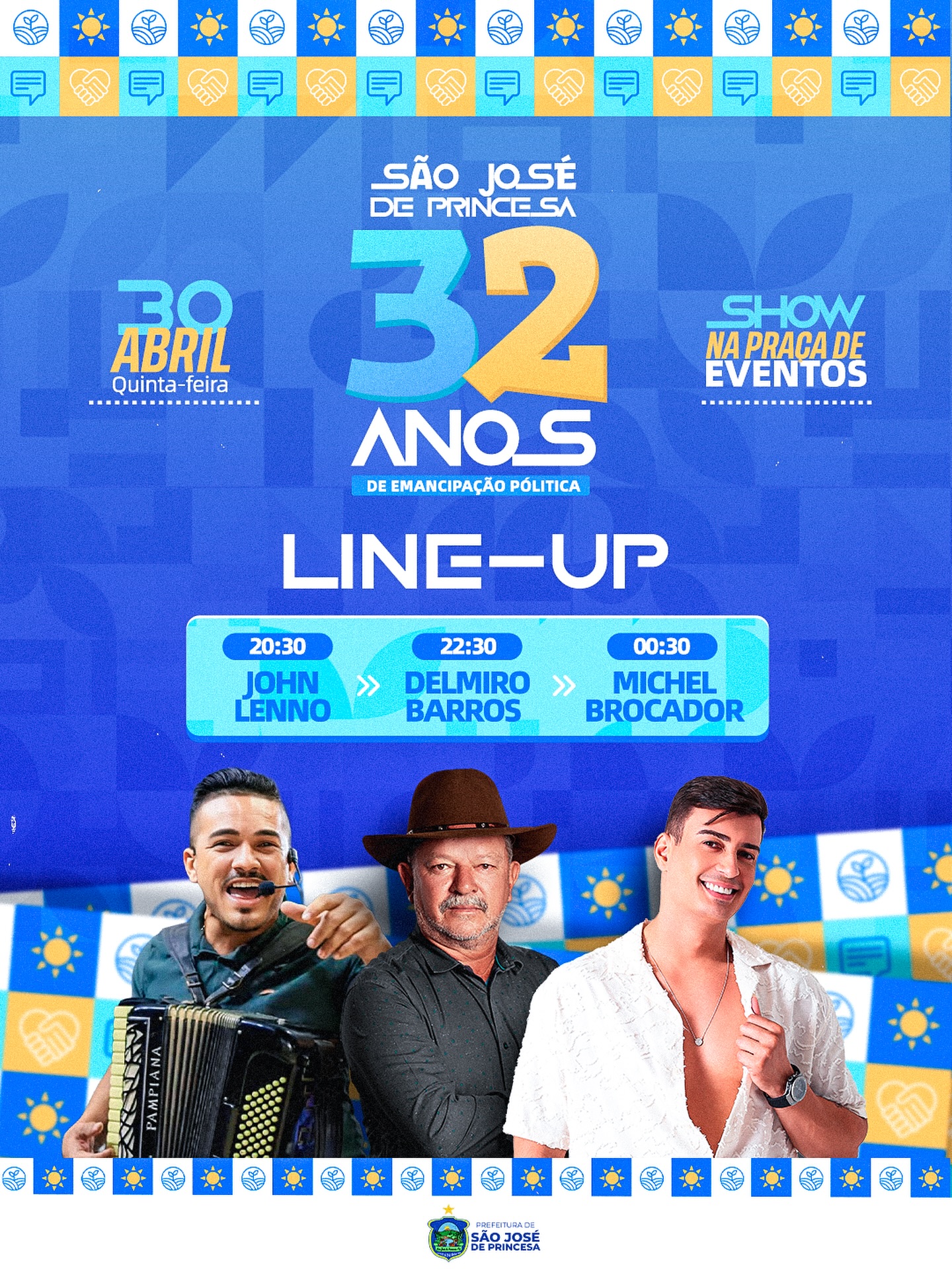Confira o horário das atrações da Festa dos 32 anos de São José de Princesa